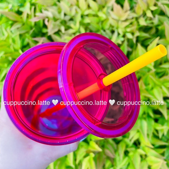 🍓LAST SET🌻Starbucks Summer 2022 Soft Touch Floral Pink & Green Grande Tumblers - Picture 8 of 16